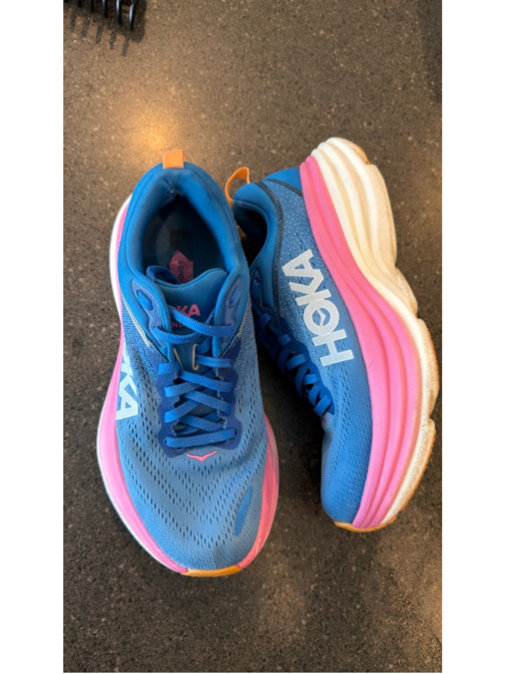 Hoka Bondi 8 Blue Pink Orange Women's Running Shoes Size 6.5 - Picture 8 of 14